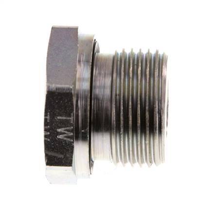 G 3/4'' x G 1/4'' M/F Zinc plated Steel Reducing Adapter 400 Bar - Hydraulic [2 Pieces]