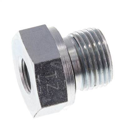 G 3/8'' x G 1/8'' M/F Adaptador reductor de acero galvanizado 630 barra - hidráulica [2 piezas]