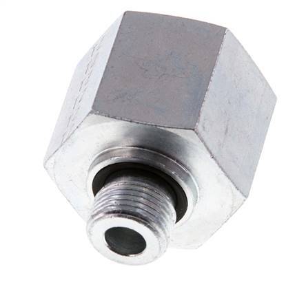 G 3/8'' x G 3/4'' M/F Zinc plated Steel Reducing Adapter 400 Bar - Hydraulic