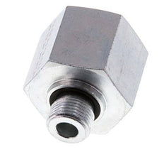 G 3/8'' x G 3/4'' M/F Zinc plated Steel Reducing Adapter 400 Bar - Hydraulic