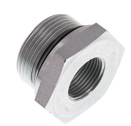G 1 1/4'' x G 3/4'' M/F Zinc plated Steel Reducing Adapter 400 Bar - Hydraulic