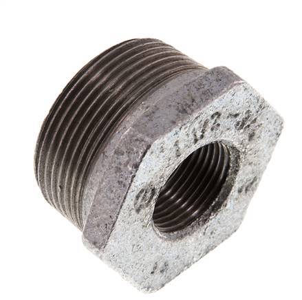 R 1 1/2'' x Rp 3/4'' M/F Zinc plated Cast iron Reducing Ring 25 Bar [2 Pieces]