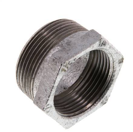 R 1 1/2'' x Rp 1 1/4'' M/F Zinc plated Cast iron Reducing Ring 25 Bar [2 Pieces]