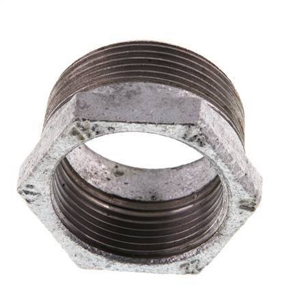 R 1 1/2'' x Rp 1 1/4'' M/F Zinc plated Cast iron Reducing Ring 25 Bar [2 Pieces]