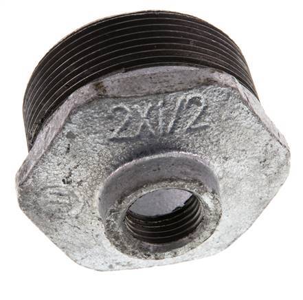 R 2'' x Rp 1/2'' M/F Anillo reductor de hierro fundido galvanizado 25 Bar