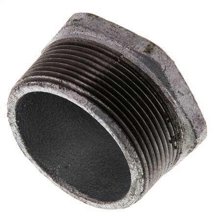 R 2'' x Rp 1/2'' M/F Anillo reductor de hierro fundido galvanizado 25 Bar