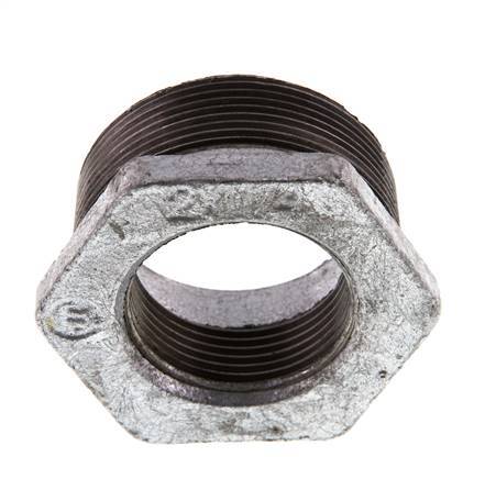 R 2'' x Rp 1 1/4'' M/F Anillo reductor de hierro fundido zincado 25 Bar