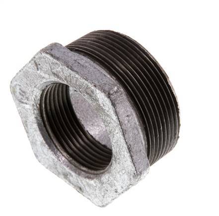 R 2'' x Rp 1 1/4'' M/F Anillo reductor de hierro fundido zincado 25 Bar