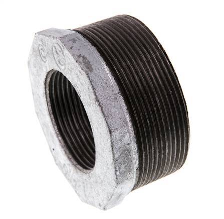 R 2 1/2'' x Rp 1 1/2'' M/F Anillo reductor de hierro fundido galvanizado 25 Bar