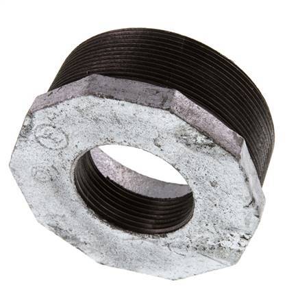 R 3'' x Rp 1 1/2'' M/F Anillo reductor de hierro fundido galvanizado 25 Bar