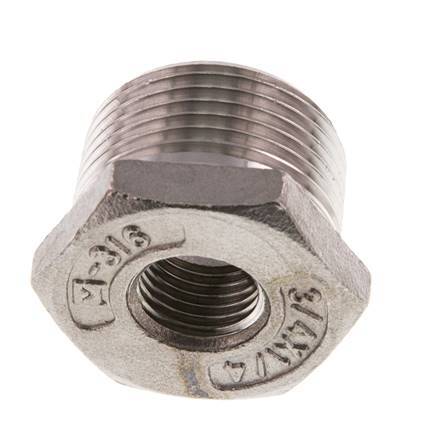 R 3/4'' x Rp 1/4'' M/F Stainless steel Reducing Ring 16 Bar [2 Pieces]
