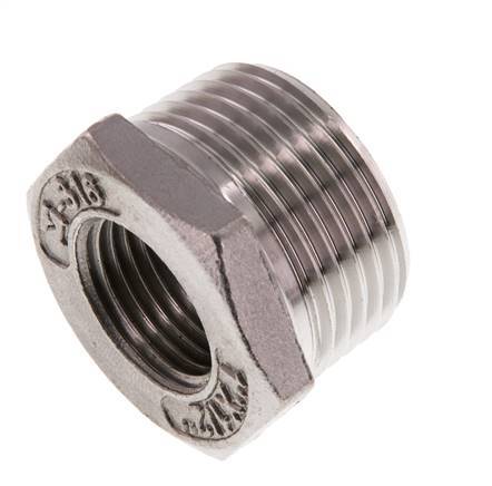 R 1'' x Rp 1/2'' M/F Anillo reductor de acero inoxidable 16 Bar