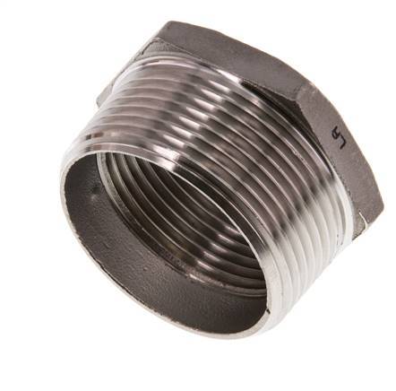 R 1 1/2'' x Rp 1 1/4'' M/F Anillo reductor de acero inoxidable 16 Bar