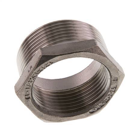 R 1 1/2'' x Rp 1 1/4'' M/F Anillo reductor de acero inoxidable 16 Bar
