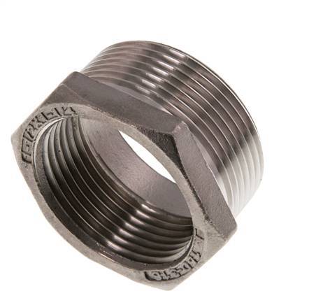 R 1 1/2'' x Rp 1 1/4'' M/F Anillo reductor de acero inoxidable 16 Bar