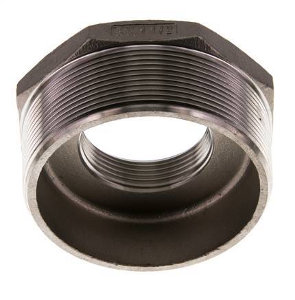 R 3'' x Rp 1 1/2'' M/F Anillo reductor de acero inoxidable 16 Bar
