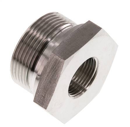 G 1 1/2'' x G 3/4'' M/F Stainless steel Reducing Adapter 315 Bar - Hydraulic