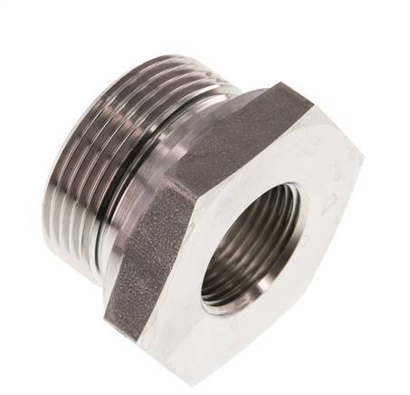 G 1 1/4'' x G 3/4'' M/F Stainless steel Reducing Adapter 400 Bar - Hydraulic