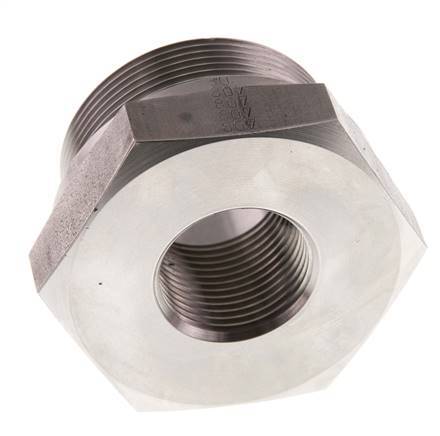 G 2'' x G 1'' M/F Adaptador reductor de acero inoxidable 250 Bar - Hidráulico