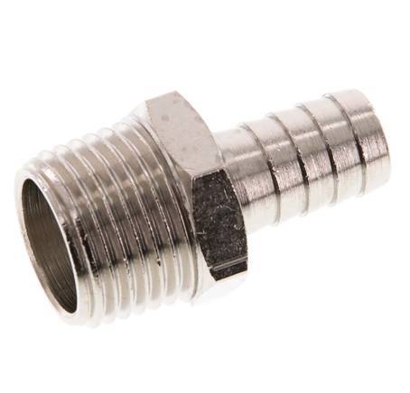 R 1/2'' Male x 12mm Nickel plated Brass Hose barb 16 Bar [2 Pieces]