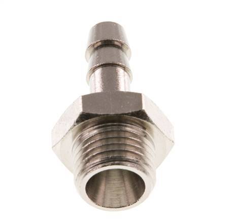 G 1/4'' Male x 6mm Nickel plated Brass Hose barb 16 Bar [5 Pieces]