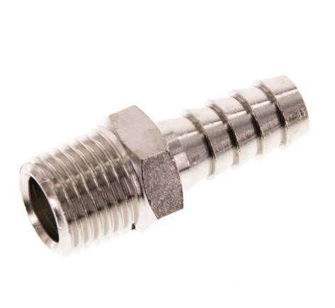 R 1/4'' Macho x 9mm Latón Niquelado Llave de manguera 16 Bar [5 Piezas]
