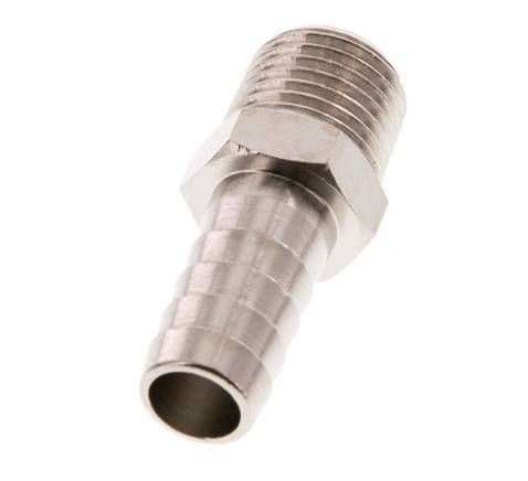 R 1/4'' Macho x 10mm Latón Niquelado Llave de manguera 16 Bar [5 Piezas]