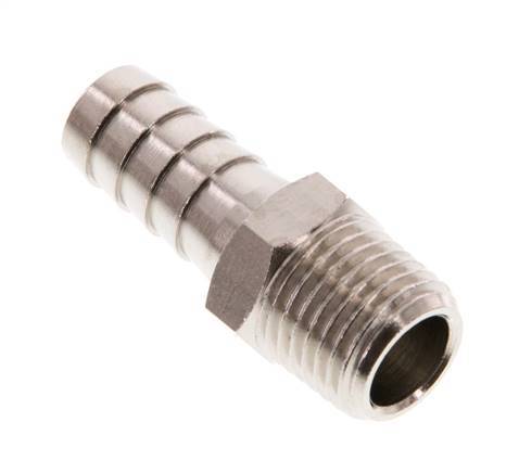 R 1/4'' Macho x 10mm Latón Niquelado Llave de manguera 16 Bar [5 Piezas]