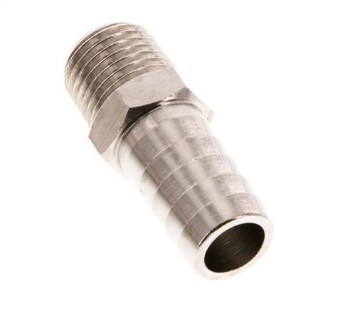 R 1/4'' Male x 12mm Nickel plated Brass Hose barb 16 Bar [5 Pieces]