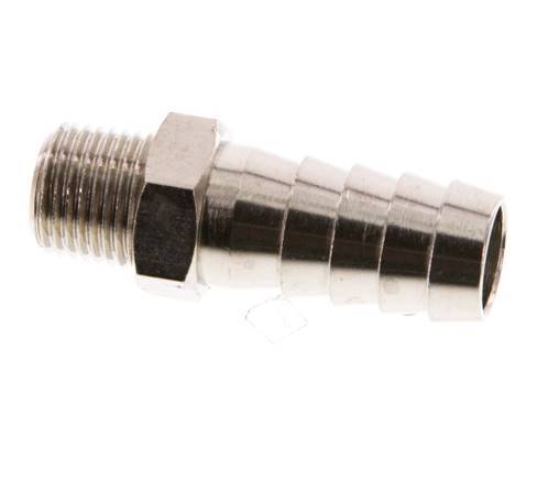 R 1/8'' Male x 10mm Nickel plated Brass Hose barb 16 Bar [5 Pieces]