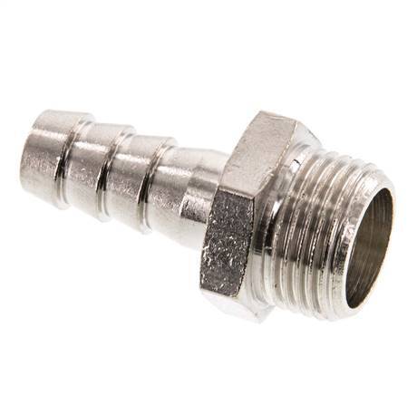 G 3/8'' Male x 9mm Nickel plated Brass Hose barb 16 Bar [5 Pieces]