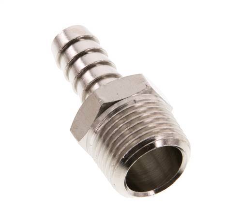 R 3/8'' Male x 9mm Nickel plated Brass Hose barb 16 Bar [5 Pieces]