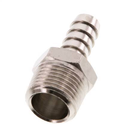 R 3/8'' Male x 9mm Nickel plated Brass Hose barb 16 Bar [5 Pieces]
