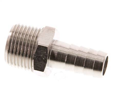 R 3/8'' Male x 10mm Nickel plated Brass Hose barb 16 Bar [5 Pieces]