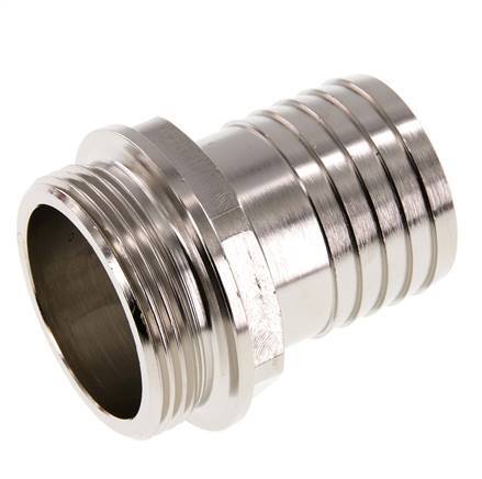 G 1 1/2'' Macho x 38mm Latón niquelado Llave de manguera 16 Bar