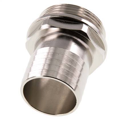 G 1 1/2'' Macho x 38mm Latón niquelado Llave de manguera 16 Bar