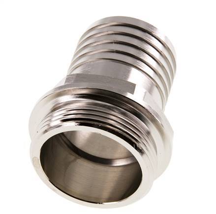 G 1 1/2'' Macho x 38mm Latón niquelado Llave de manguera 16 Bar