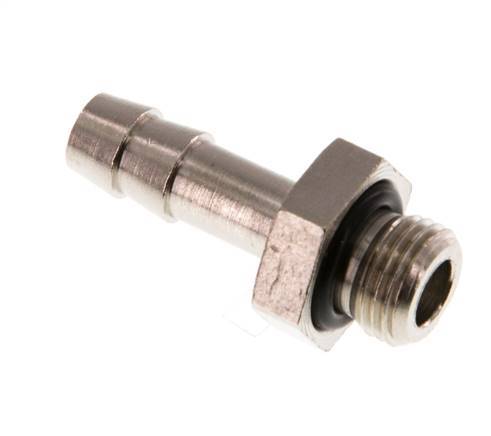 G 1/8'' Male x 6mm Nickel plated Brass Hose barb with NBR Seal 30 Bar [5 Pieces]