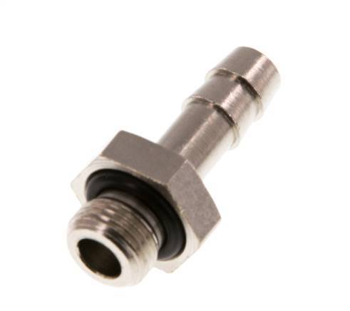 G 1/8'' Male x 6mm Nickel plated Brass Hose barb with NBR Seal 30 Bar [5 Pieces]