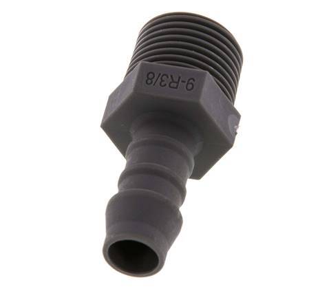 R 3/8'' Male x 9mm PA 6 Hose barb 10 Bar [10 Pieces]