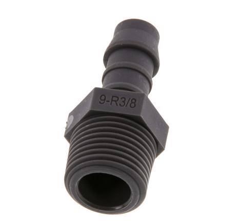 R 3/8'' Male x 9mm PA 6 Hose barb 10 Bar [10 Pieces]