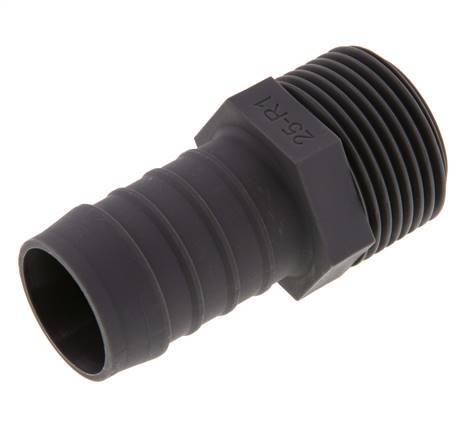 R 1'' Male x 25mm PA 6 Hose barb 10 Bar [2 Pieces]