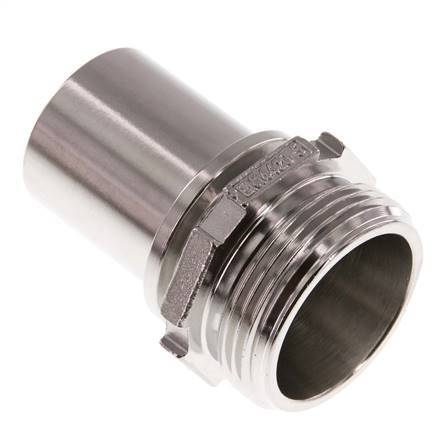 G 1 1/4'' Macho x 32mm Llave de manguera de acero inoxidable con collarín de seguridad DIN 2817