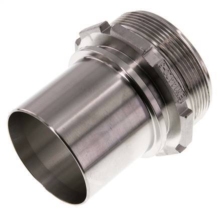 G 2 1/2'' Macho x 63mm Llave de manguera de acero inoxidable con collarín de seguridad DIN 2817