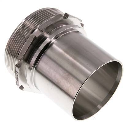 G 3'' Male x 75mm Stainless steel Hose barb with Safety Collar DIN 2817