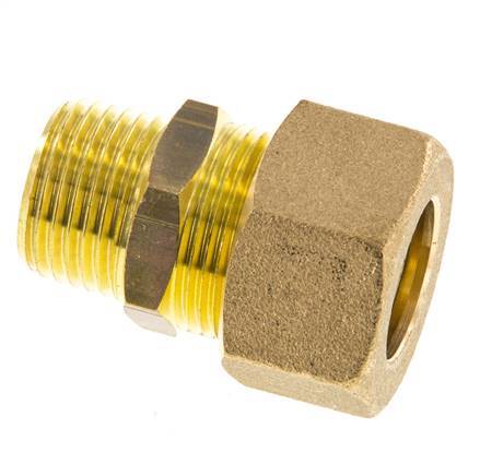 R 1/2'' Male x 18mm Brass Straight Compression Fitting 67 Bar DIN EN 1254-2