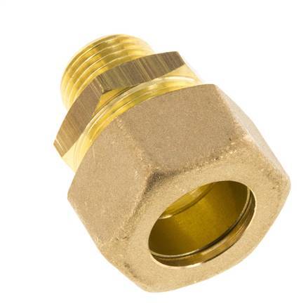 R 1/2'' Male x 22mm Brass Straight Compression Fitting 54 Bar DIN EN 1254-2