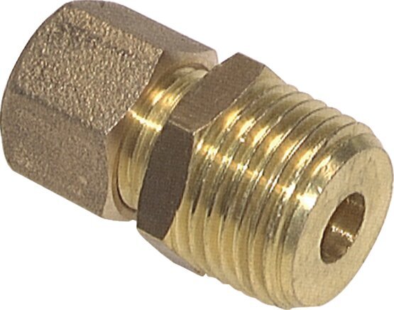 R 1/4'' Male x 10mm Brass Straight Compression Fitting 95 Bar DIN EN 1254-2 [2 Pieces]