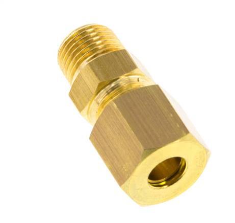 R 1/8'' Male x 6mm Brass Straight Compression Fitting 150 Bar DIN EN 1254-2 [2 Pieces]