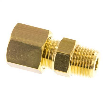 R 1/8'' Male x 6mm Brass Straight Compression Fitting 150 Bar DIN EN 1254-2 [2 Pieces]